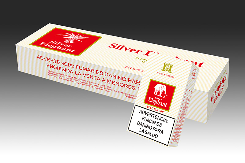 Baisha (Silver Elephant Concentrated Panama) Cigarette Label